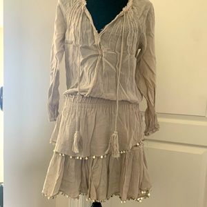 LoveShackFancy grey tassel dress